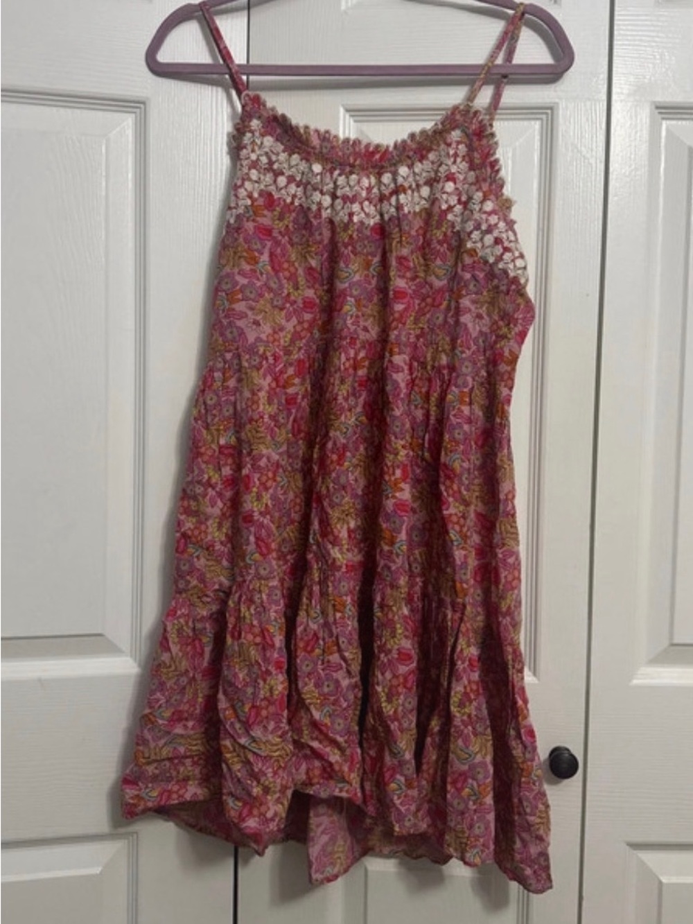 NATURAL LIFE Pink Floral A-Line Smocked Sundress NWT